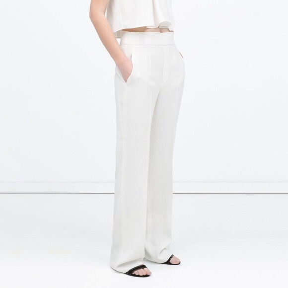 off white high waisted pants